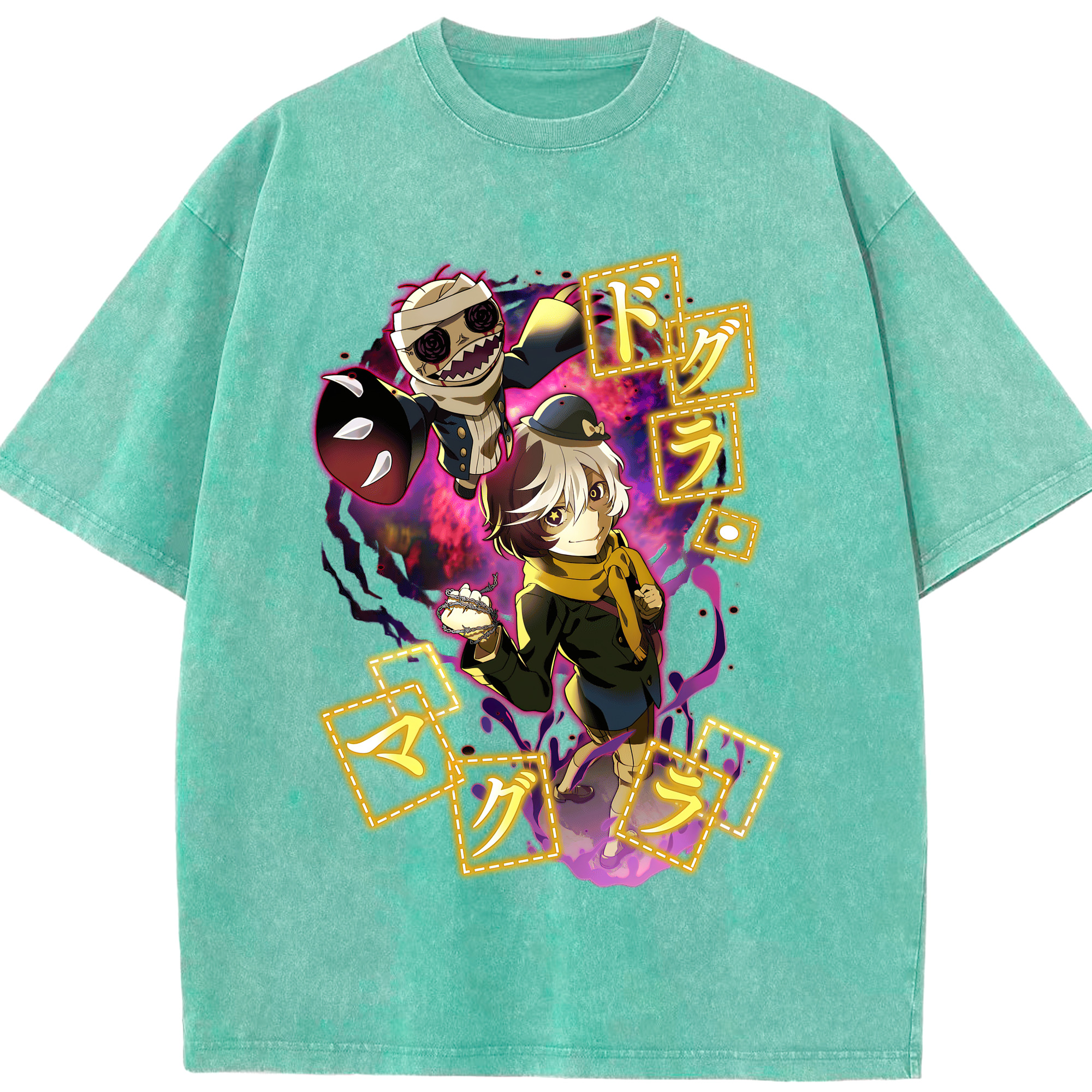 （画像用） 文豪ストレイドッグス Bungo Stray Dogs 綿100% ヴィンテージ風 半袖Tシャツ（フロントプリント）